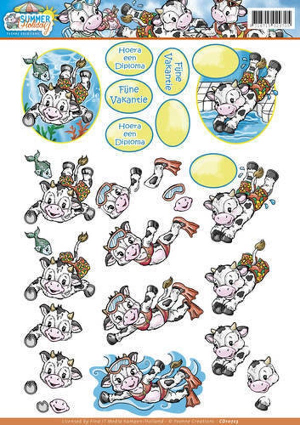 CD10723 - 3D Knipvel - Yvonne Creations - Summer Holiday - Swimming