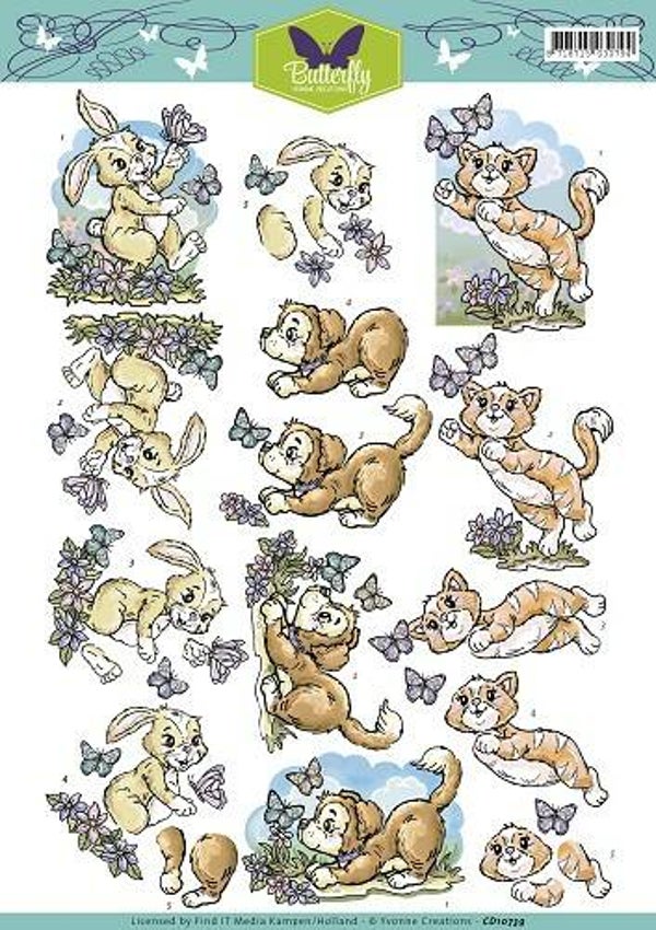 CD10739 - 3D Knipvel - Yvonne Creations - Butterfly - Animals