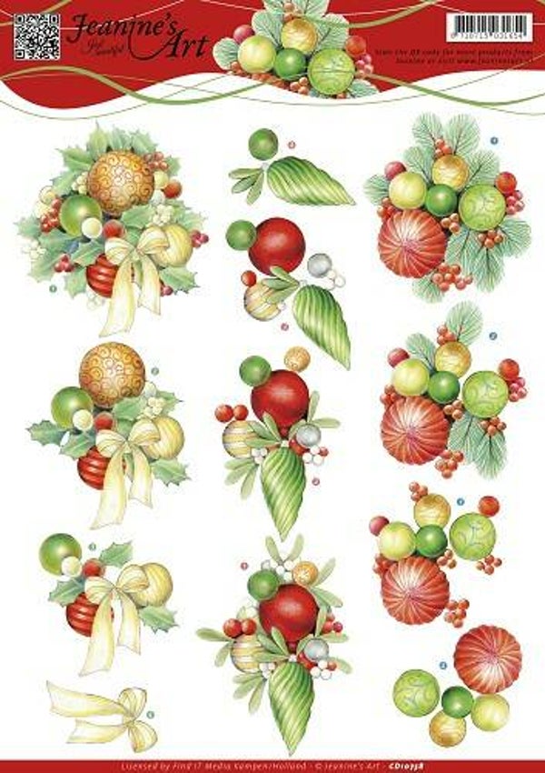 CD10758 - 3D Knipvel - Jeanine's Art - Kerstballen