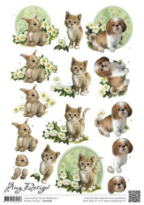 CD10763 - 3D Knipvel - Amy Design - Dieren