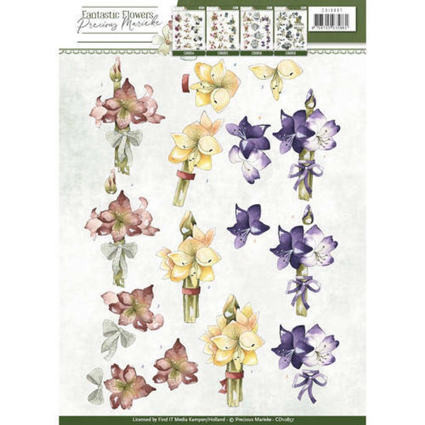 CD10857 - 3D Knipvel - Precious Marieke - Fantastic Flowers - Amaryllis