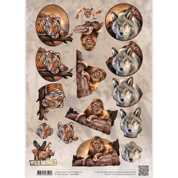 CD10866 - 3D Knipvel - Amy Design - Wild Animals - Big Five 1