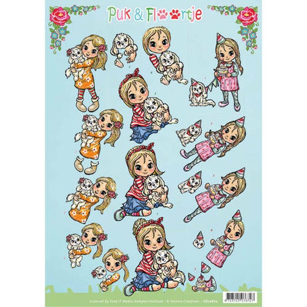 CD10870 - 3D Knipvel - Yvonne Creations - Puk en Floortje