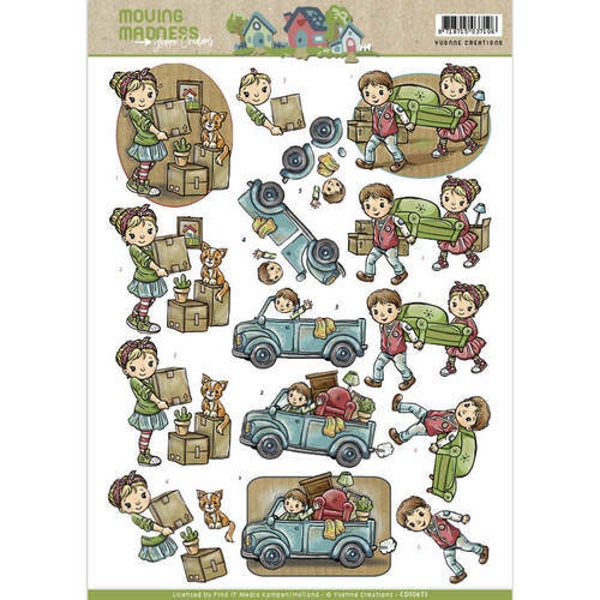 CD10873 - 3D Knipvel - Yvonne Creations - Moving Madness - Movers