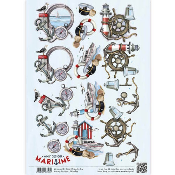 CD10879 - 3D Knipvel - Amy Design - Maritiem - Zee elementen