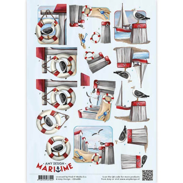 CD10881 - 3D Knipvel - Amy Design - Maritiem - Meeuwen