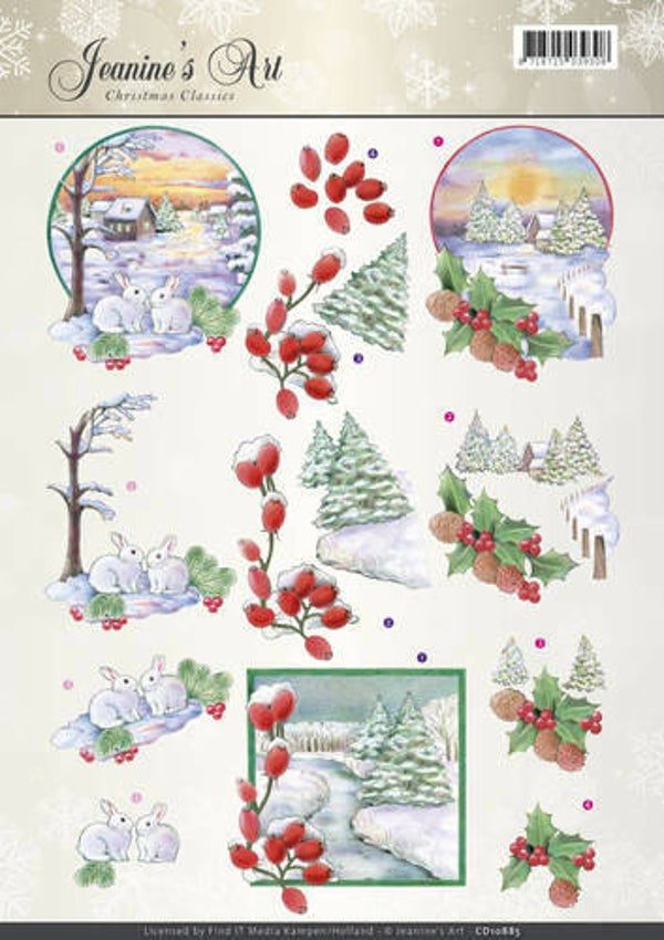 CD10885 - 3D Knipvel - Jeanine's Art - Christmas Classics - Landscapes