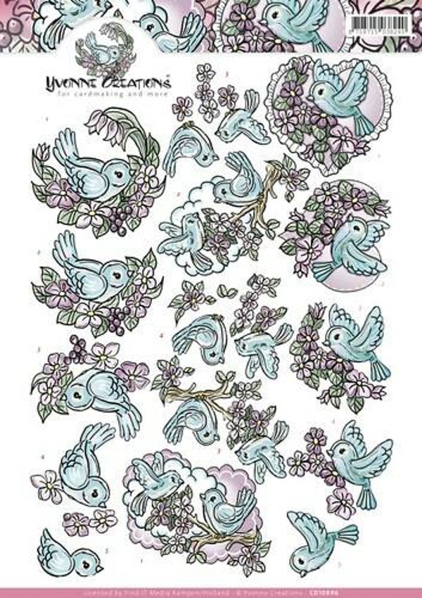 CD10896 - 3D Knipvel - Yvonne Creations - Little birds