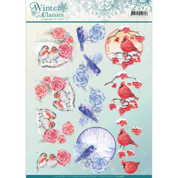 CD10968 - 3D Knipvel - Jeanine's Art - winter classics- Christmas Birds