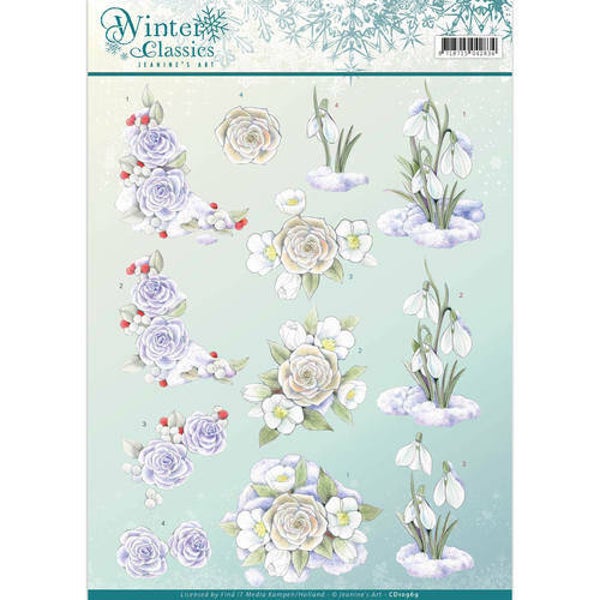 CD10969 - 3D Knipvel - Jeanine's Art - winter classics- Snow flowers