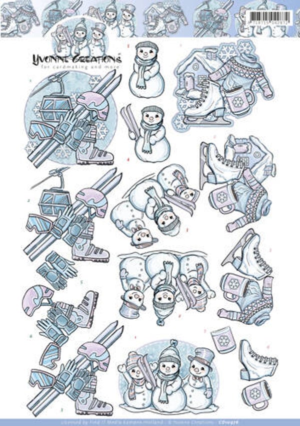 CD10976 - 3D Knipvel Yvonne Creations - Winter Sports