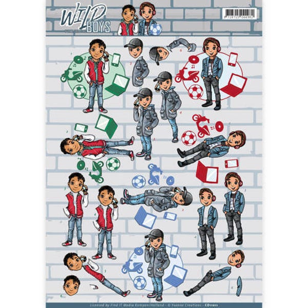 CD11011 - 3D Knipvel - Yvonne Creations - Wild Boys - Chill Time