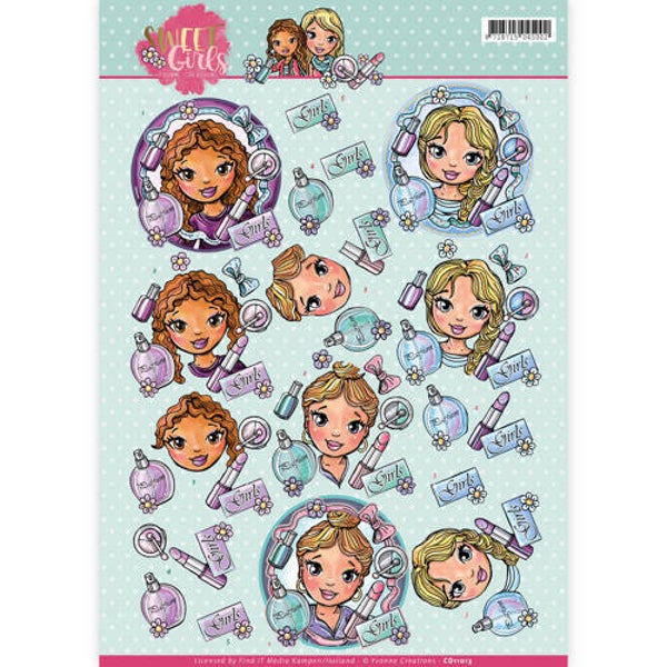 CD11013 - 3D Knipvel - Yvonne Creations - Sweet girls - Beautiful girls