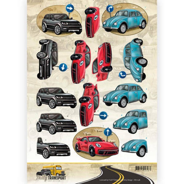 CD11038 - 3D Knipvel - Amy Design - Daily Transport - Daily Cars
