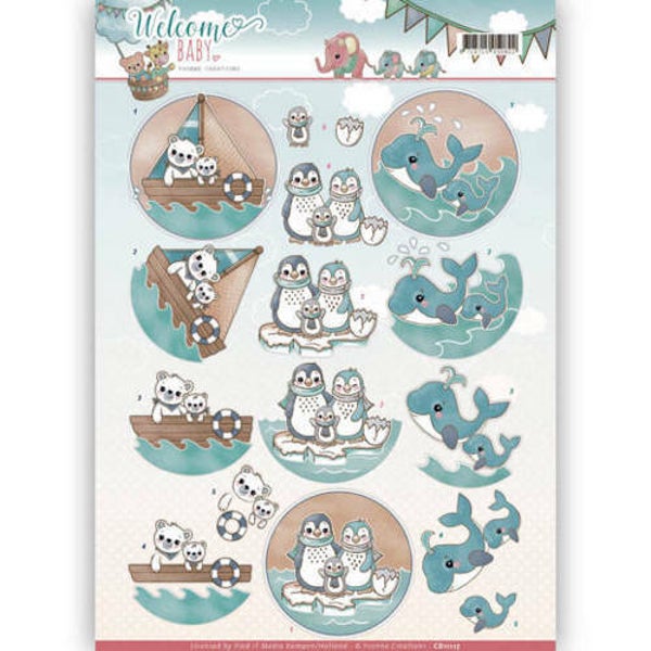 CD11117 - 3D Knipvel - Yvonne Creations - Welcome Baby - By The Sea