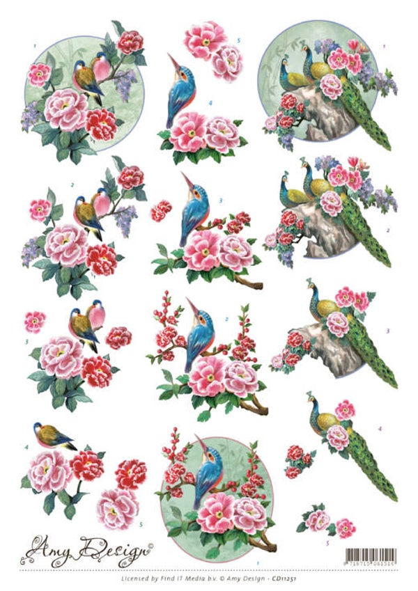 CD11251 - 3D Knipvel - Amy Design - Oriental Birds