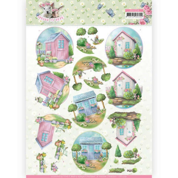 CD11279 - 3D Knipvel - Amy Design - Spring is Here - Garden Sheds