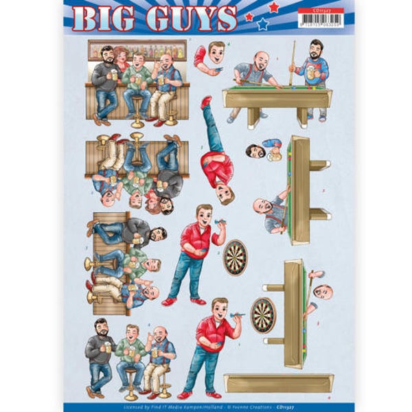 CD11327 - 3D Knipvel - Yvonne Creations - Big Guys - Pub Night