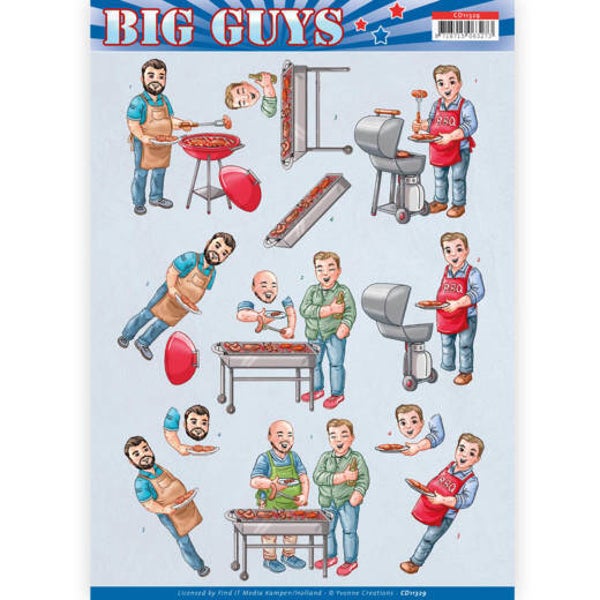 CD11329 - 3D Knipvel - Yvonne Creations - Big Guys - Backyard BBQ
