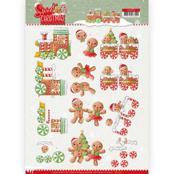CD11373 - 3D Knipvel - Yvonne Creations - Sweet Christmas - Sweet Cookies