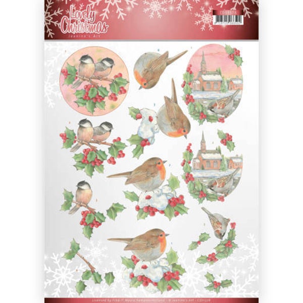 CD11378 - 3D Knipvel - Jeanine's Art - Lovely Christmas - Lovely Birds
