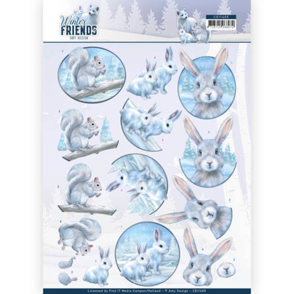 CD11405 - 3D Knipvel - Amy Design - Winter Friends - Arctic Friends