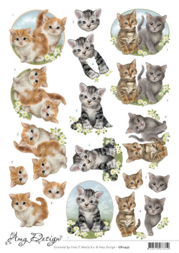 CD11457 - 3D Cutting Sheet - Amy Design - Cats