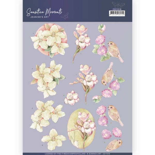 CD11518 - 3D Cutting Sheet - Jeanine's Art - Sensitive Moments - Freesias