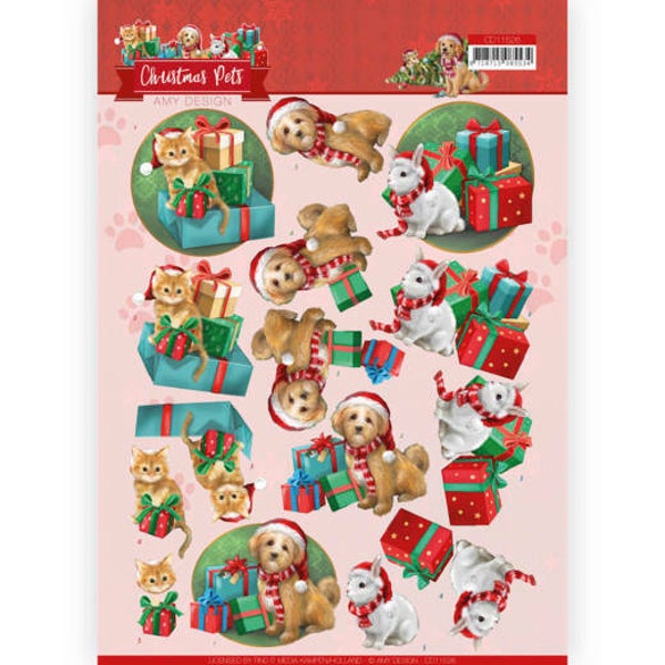 CD11526 - 3D Cutting Sheet - Amy Design - Christmas Pets - Presents