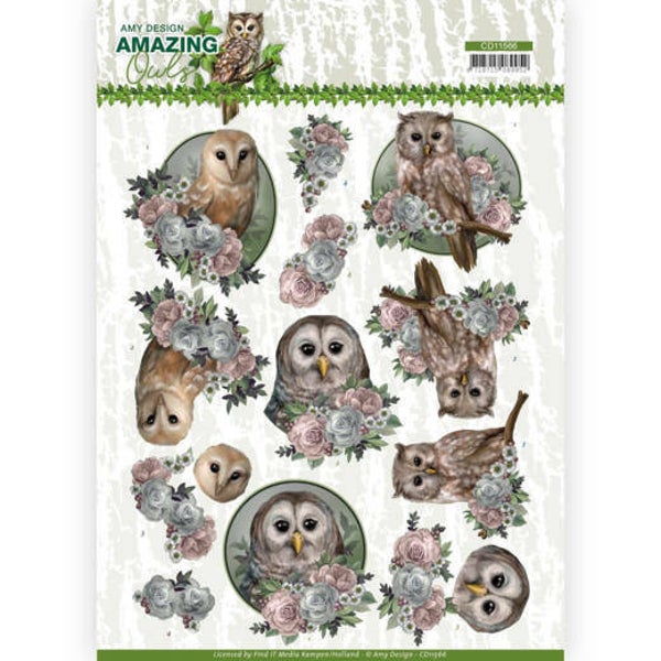 CD11566 - 3D Cutting Sheet - Amy Design - Amazing Owls - Romantic Owls