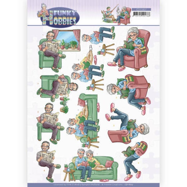 CD11607 - 3D cutting sheet - Yvonne Creations - Funky Hobbies - Reading