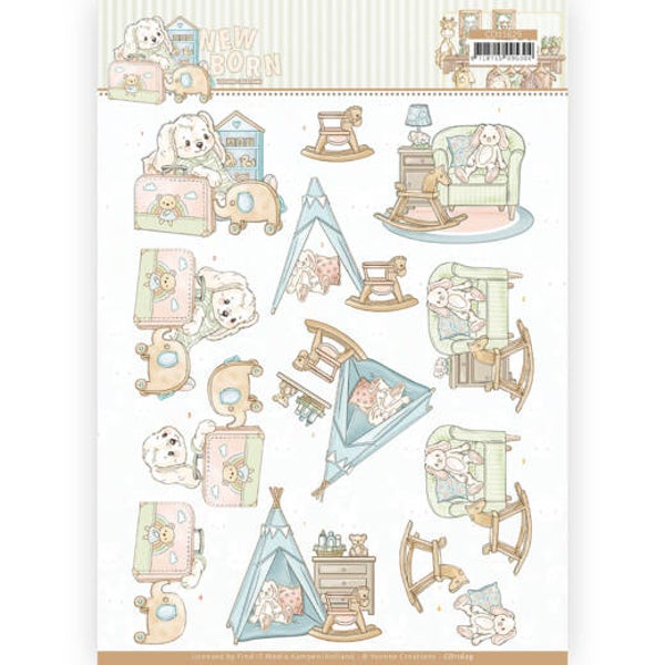 CD11629 - 3D cutting sheet - Yvonne Creations - Newborn - Baby Rocking Horse