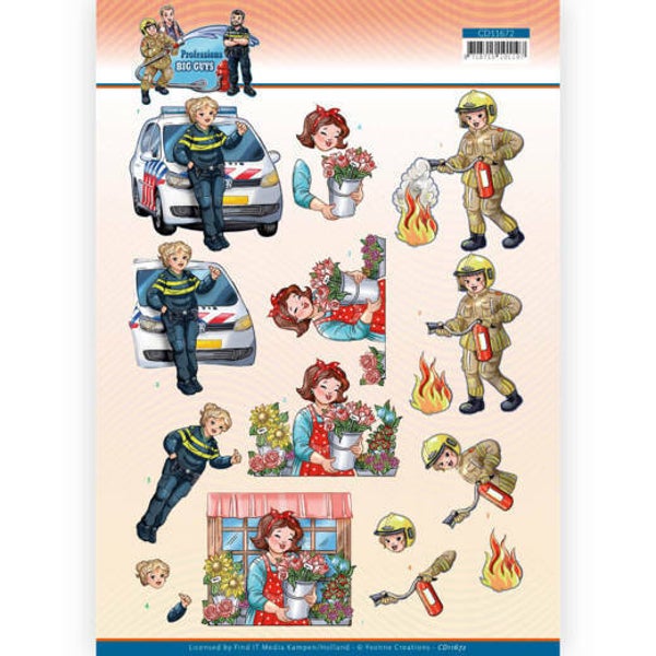 CD11672 - 3D Cutting Sheet - Yvonne Creations - Big Guys Professions - Female Professions