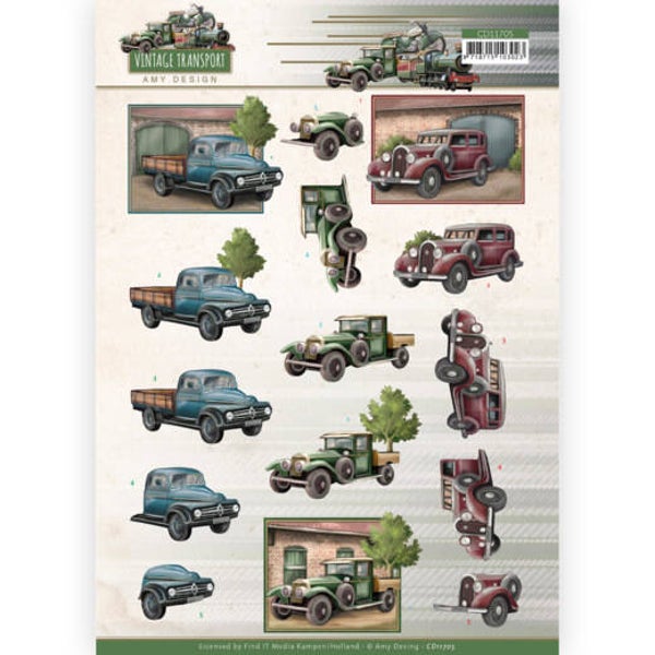 CD11705 - 3D Cutting Sheet - Amy Design - Vintage Transport - Truck