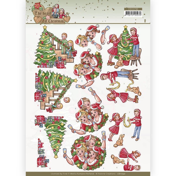 CD11730 - 3D Cutting Sheet - Yvonne Creations - The Heart of Christmas - Celebrating
