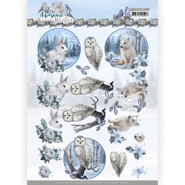 CD11736 - 3D Cutting Sheet - Amy Design - Awesome Winter - Winter Animals