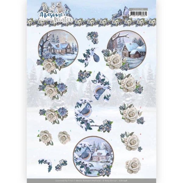 CD11738 - 3D Cutting Sheet - Amy Design - Awesome Winter - Winter Village
