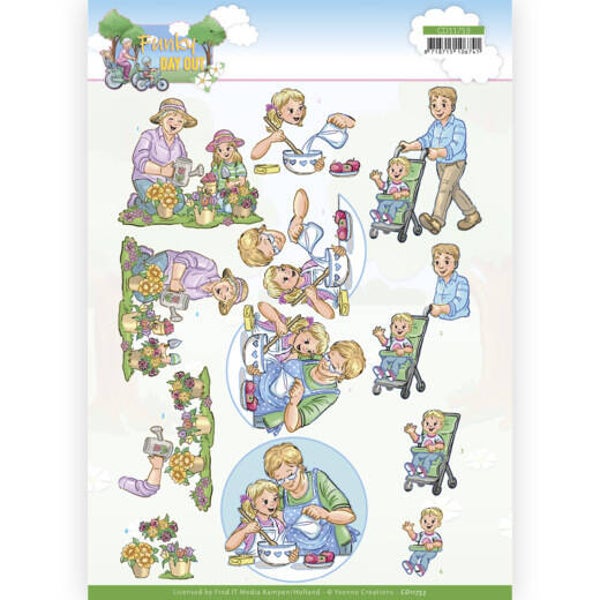 CD11753 - 3D Cutting Sheet - Yvonne Creations - Funky Day Out - Garden