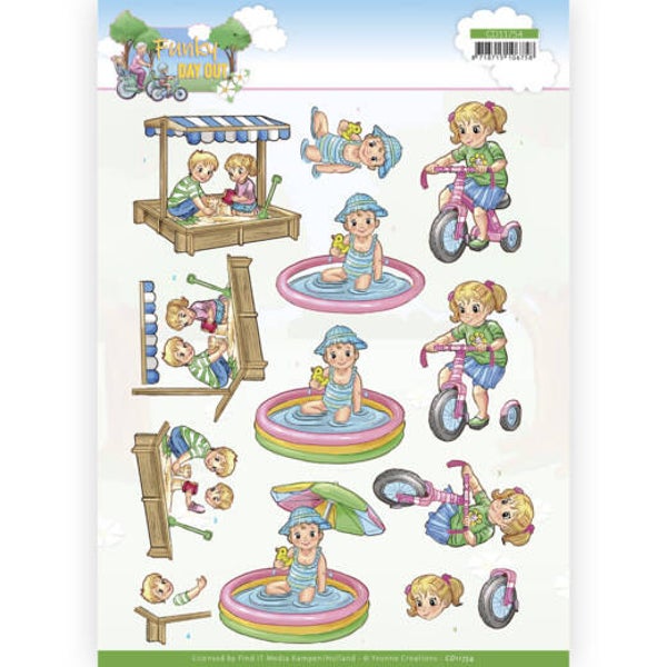 CD11754 - 3D Cutting Sheet - Yvonne Creations - Funky Day Out - Playground