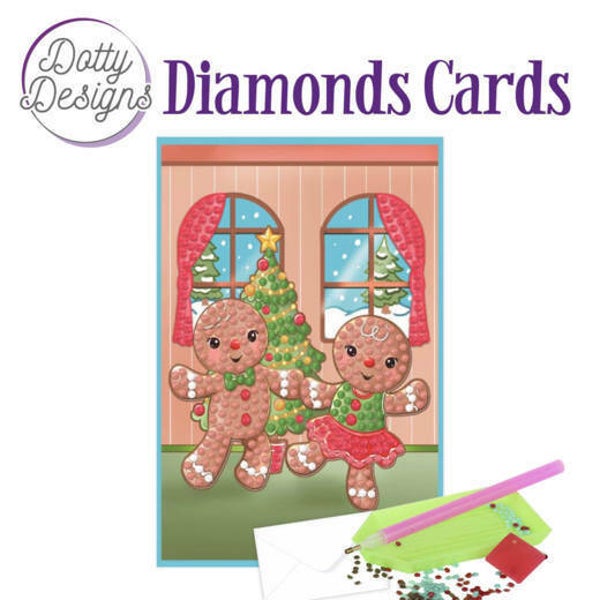 DDDC1006 - Dotty Designs Diamonds Cards - Gingerbread Dolls 10x15