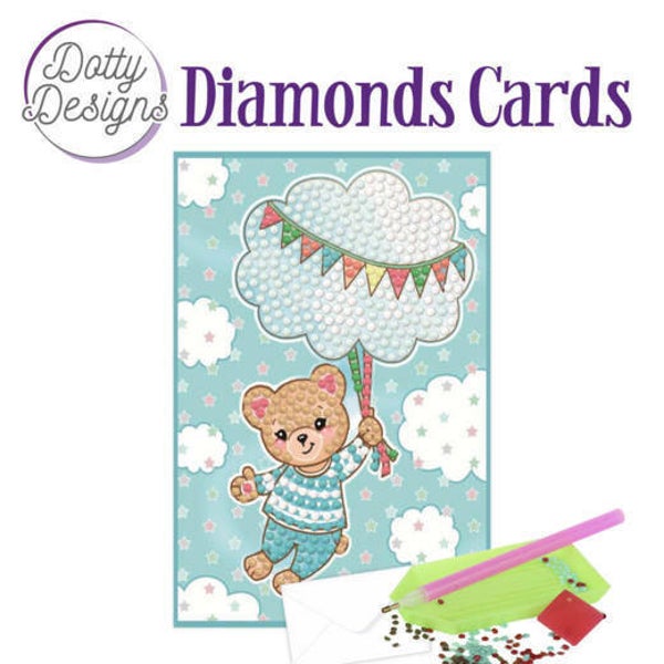 DDDC1011 - Dotty Designs Diamonds Cards - Blue Baby Bear 10x15