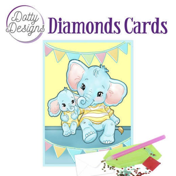 DDDC1024 - Dotty Designs Diamond Cards - Elephants 10x15