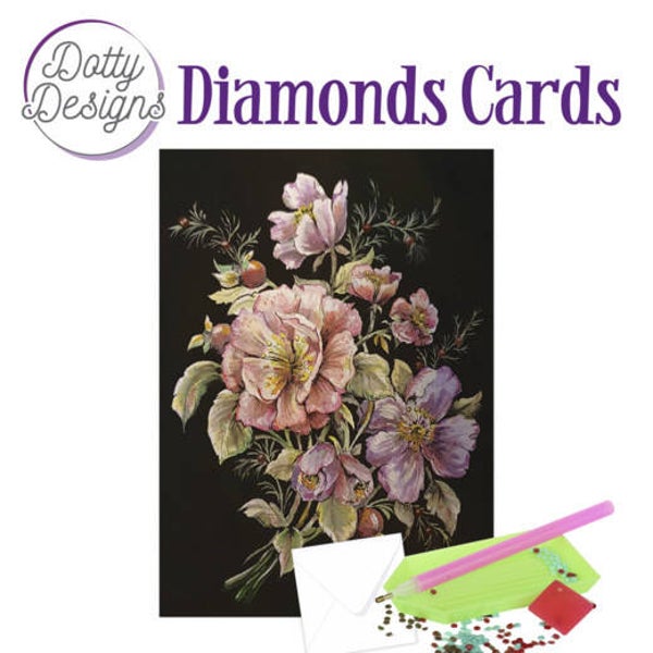 DDDC1025 - Dotty Designs Diamond Cards - Roses in Black 10x15