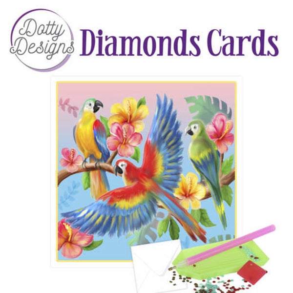 DDDC1034 - Dotty Designs Diamond Cards - Parrots 15x15