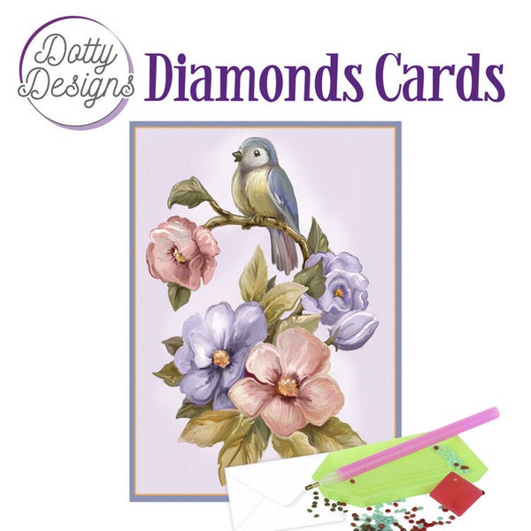 DDDC1038 - Dotty Designs Diamond Cards - Bird & Flower 10x15