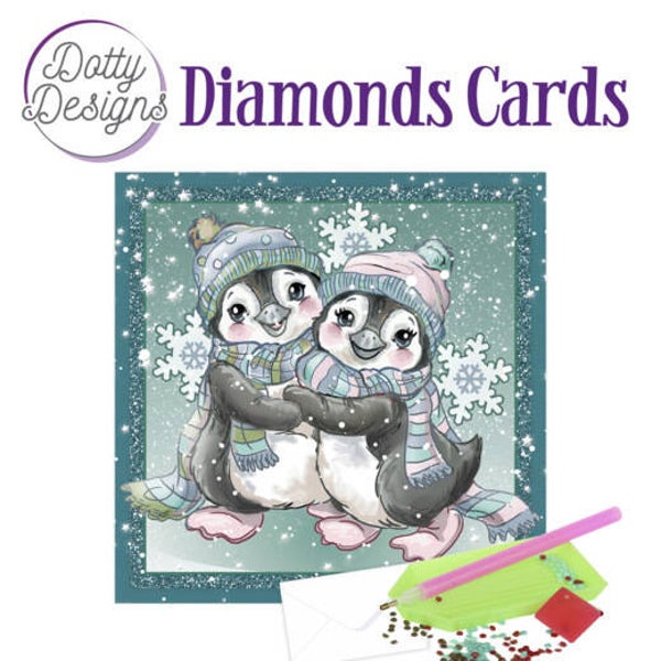 DDDC1065 - Dotty Designs Diamond Cards - Penguins in the Snow 15x15