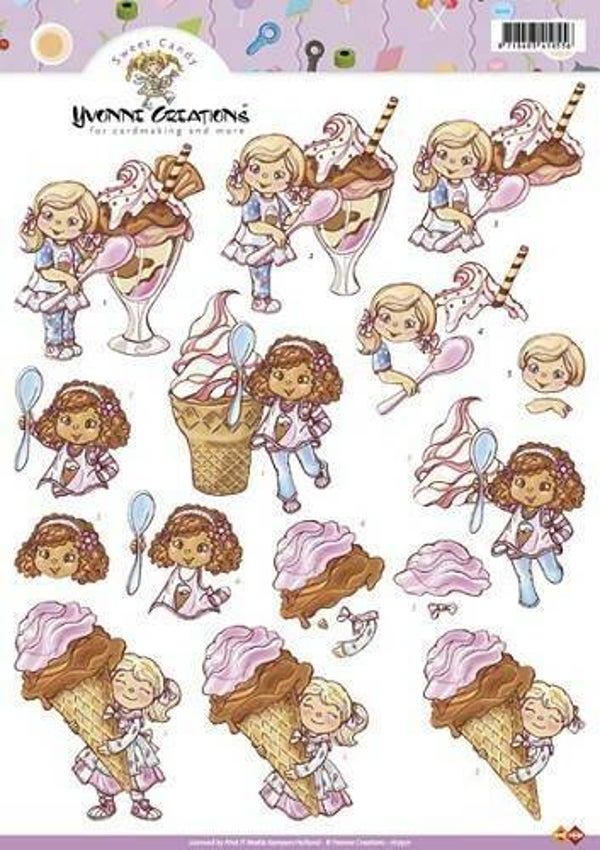 HJ7501 - 3D Knipvel - Yvonne Creations - Ice Cream
