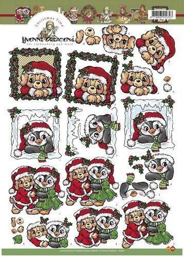 HJ7801 - 3D Knipvel - Yvonne Creations - Christmas time