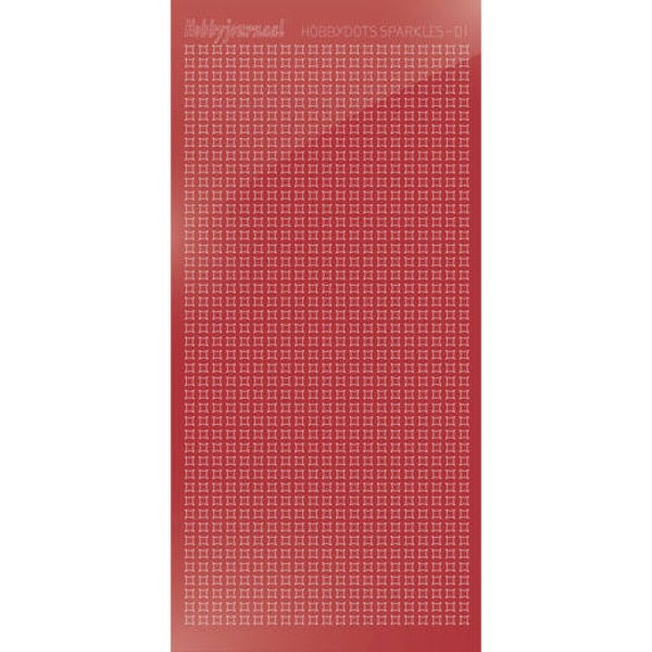 HSPM01H - Hobbydots sticker Sparkles 01 Mirror Christmas Red