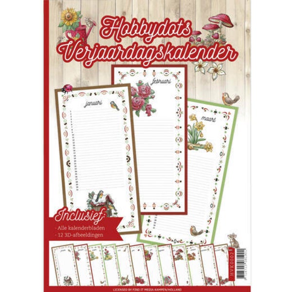 HVK0002/HDKS02 Hobbydots Verjaardags Kalender incl. Stickerset